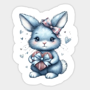 Valentines Bunny Sticker